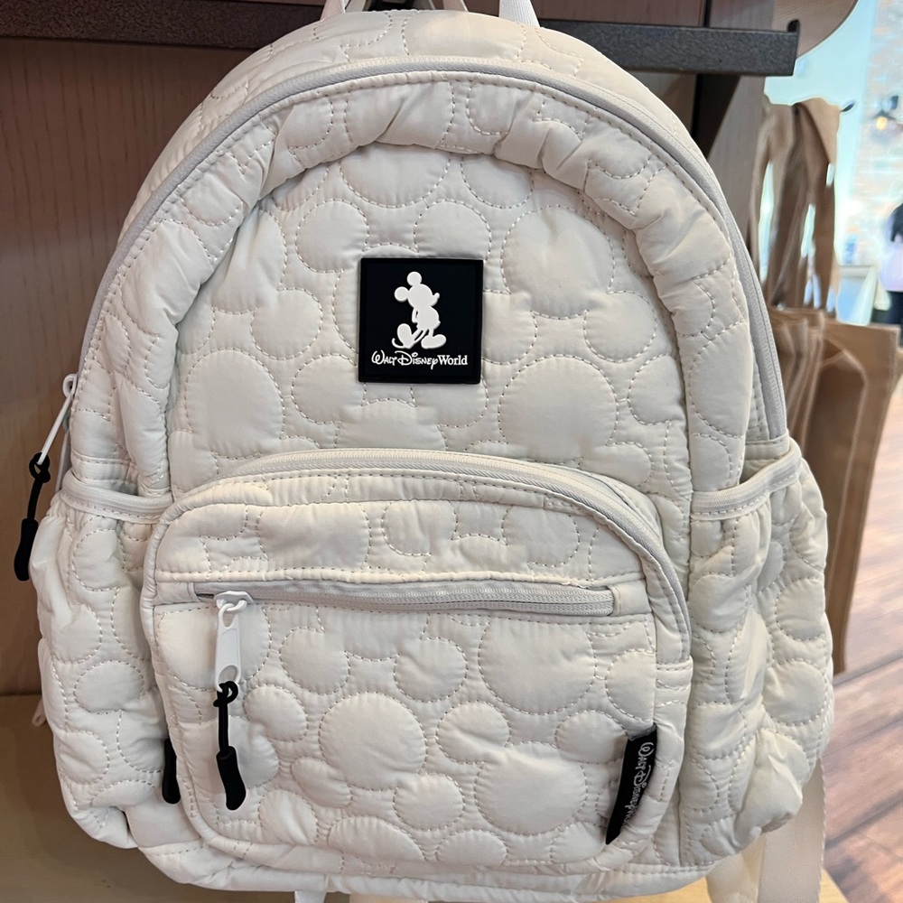 Disney White Quilted Mickey Mouse Backpack